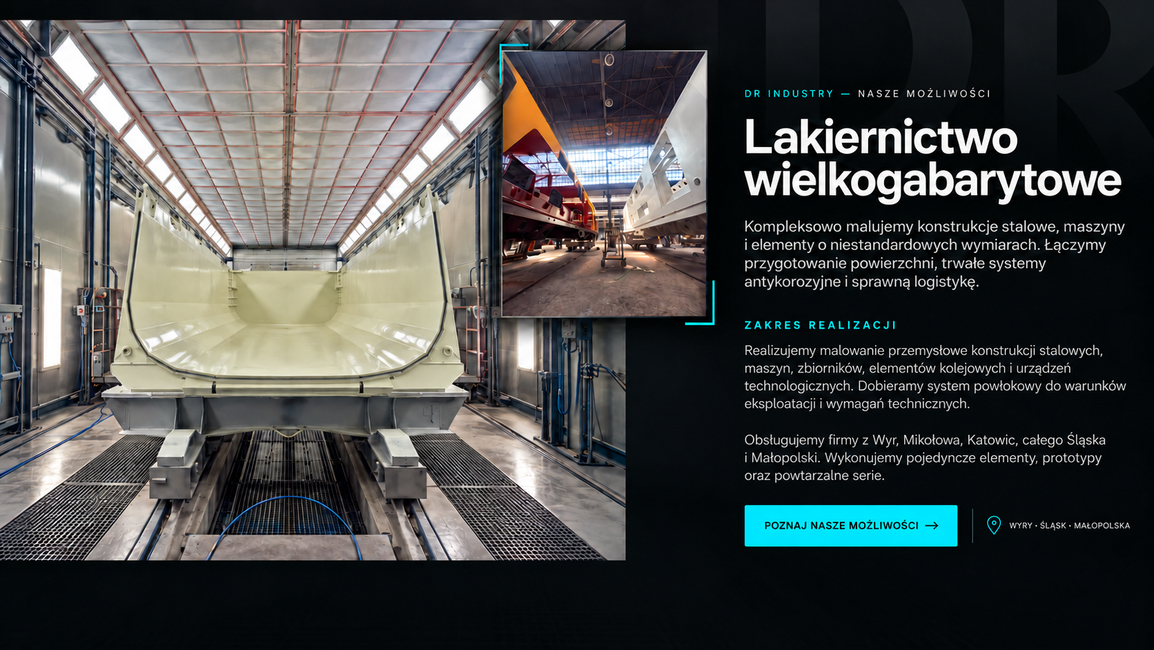 Lakiernictwo wielkogabarytowe DR Industry – malowanie przemysłowe konstrukcji stalowych na Śląsku i w Małopolsce
